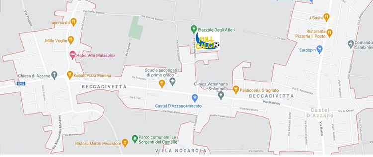 Mappa Impianti Sportivi di Castel d'Azzano Mappa Impianti Sportivi di Castel d'Azzano
