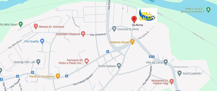 Mappa Impianti Sportivi di Zevio Mappa Impianti Sportivi di Zevio
